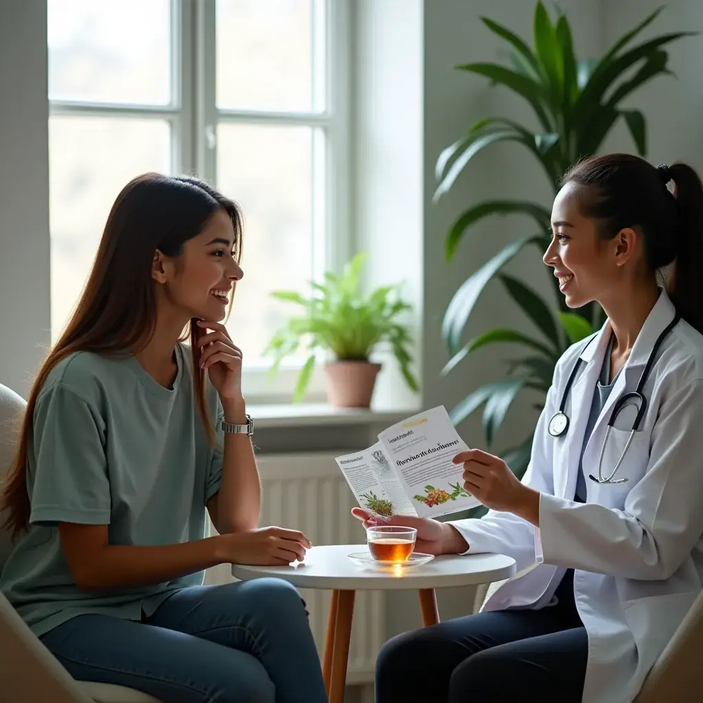 Különböző gyógynövények, mint a citromfű és a kamilla, az egészségügyért.